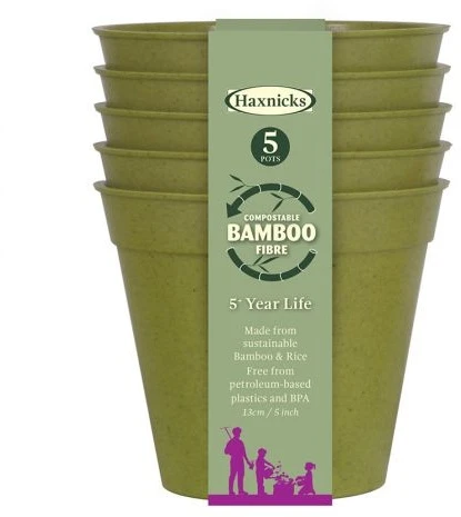 Haxnicks 5' Bamboo Pot - Sage Green X5 1 Haxnicks 5' Bamboo Pot - Sage Green X5