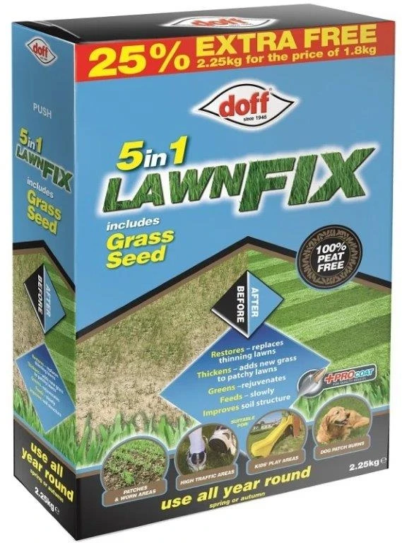 Doff 5 In 1 Lawn Fix + Grass Seed 2.25Kg 1 Doff 5 In 1 Lawn Fix + Grass Seed 2.25Kg